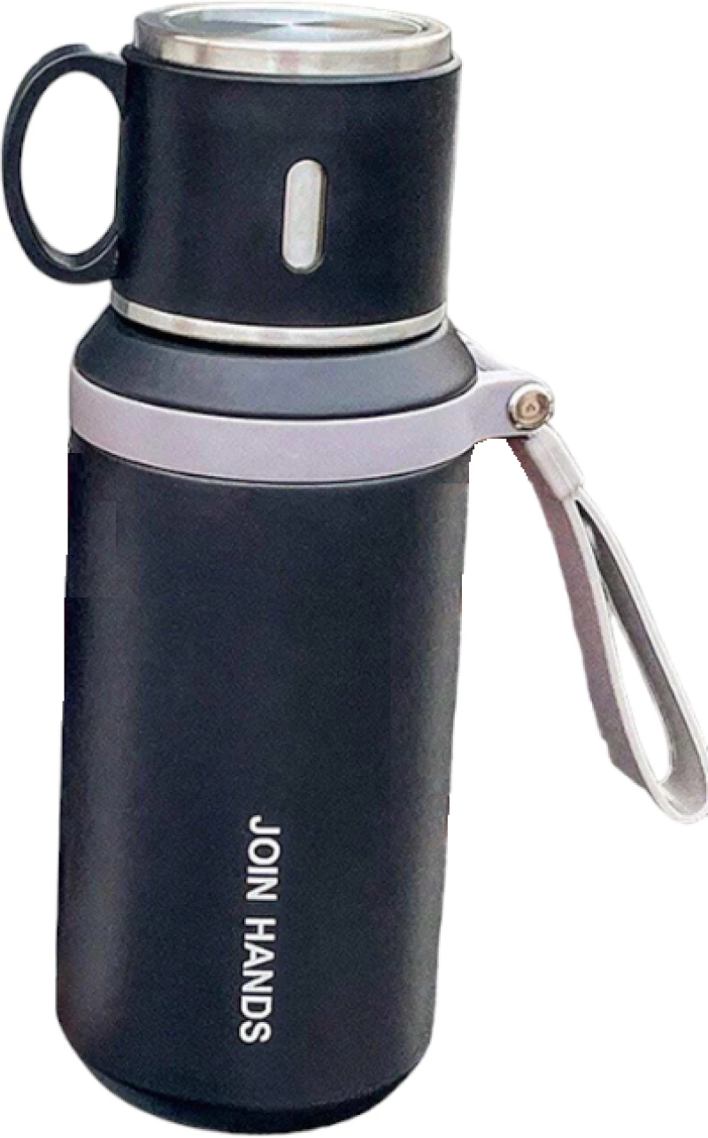 Φορητό παγούρι-θερμός με κούπα - 650ml - 954149 - Black