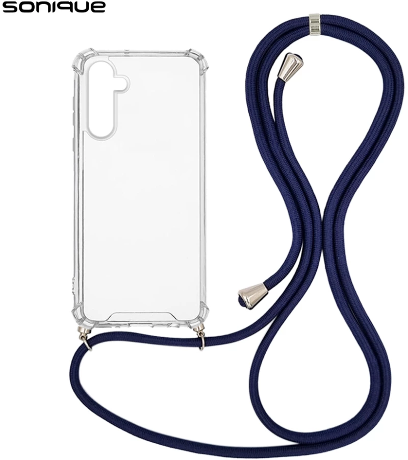 Θήκη Σιλικόνης με Κορδόνι Sonique Armor Clear Samsung Galaxy A35 5G Μπλε Σκούρο