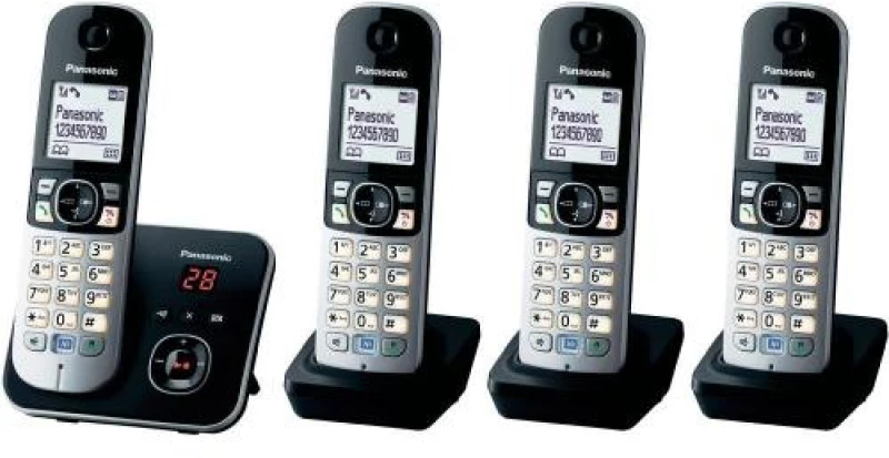 Panasonic KX-TG6824GB telephone DECT telephone Black,Silver Caller ID (KX-TG6824GB)