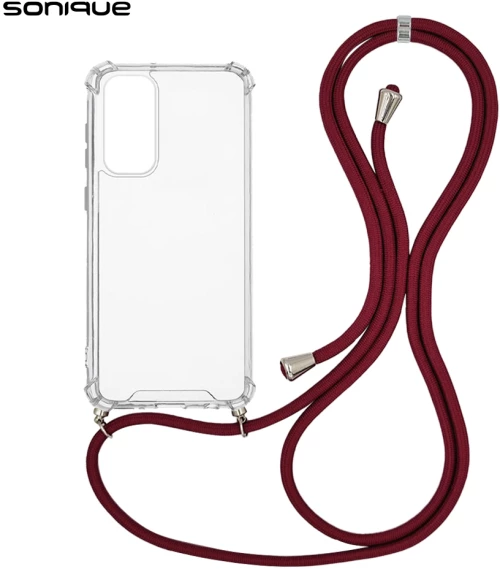 Θήκη Σιλικόνης με Κορδόνι Sonique Armor Clear Samsung Galaxy S23 FE Μπορντό