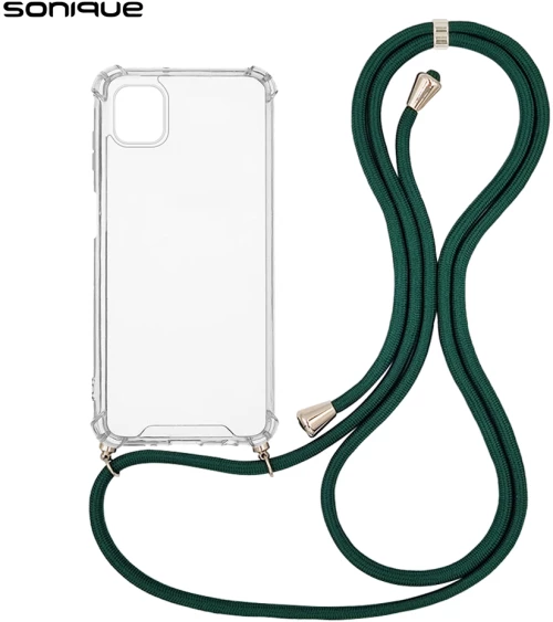 Θήκη Σιλικόνης με Κορδόνι Sonique Armor Clear Samsung Galaxy M13 4G Πράσινο Σκούρο
