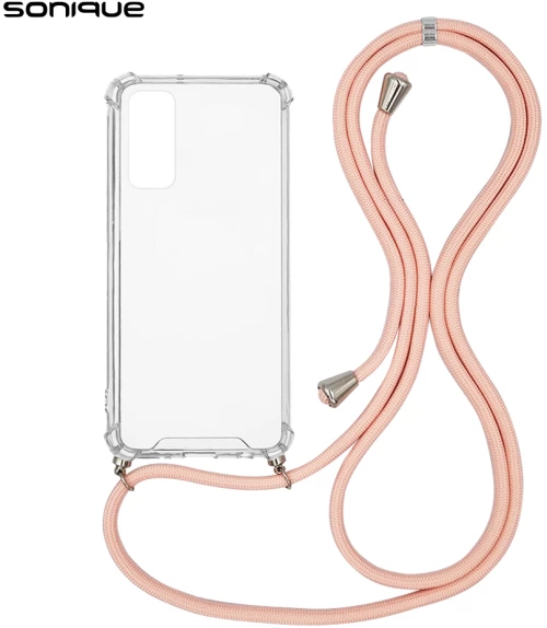 Θήκη Σιλικόνης με Κορδόνι Sonique Armor Clear Samsung Galaxy A05s 4G Ροζ