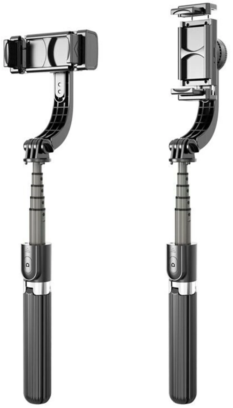 Techsuit - Selfie Stick (L08) - Stable Gimbal/Tripod with Bluetooth Remote Control, 360 Rotation, 86cm - Black