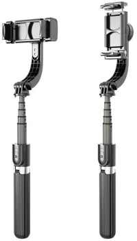 Techsuit - Selfie Stick (L08) - Stable Gimbal/Tripod with Bluetooth Remote Control, 360 Rotation, 86cm - Black
