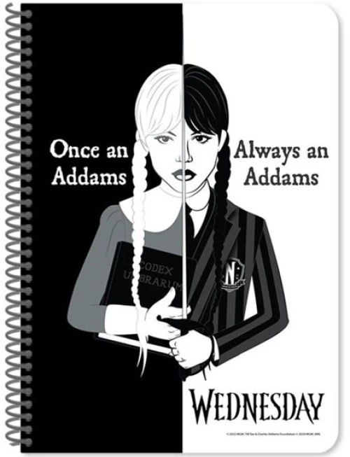 Diakakis Τετράδιο Σπιράλ Ριγέ 2 Θεμάτων Wednesday Addams - 000503665