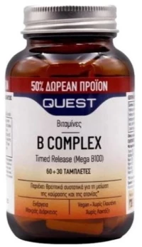 Quest B Complex Timed Release, Συμπλήρωμα Διατροφής 60+30tabs.