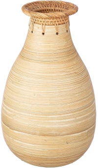Βάζο ArteLibre Εκρού Μπαμπού/Rattan Φ19x33cm