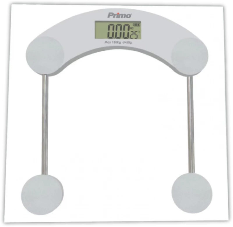 Ζυγαριά Σώματος PRBS-40455 180Kg Υάλινη Γκρι 400455 Primo 400455