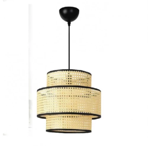 Κρεμαστό Φωτιστικό Οροφής HK-VIENNA 1L 3ΠΑΤΟ BAMBOO-RATTAN 14-0210 Heronia 14-0210 Καφέ