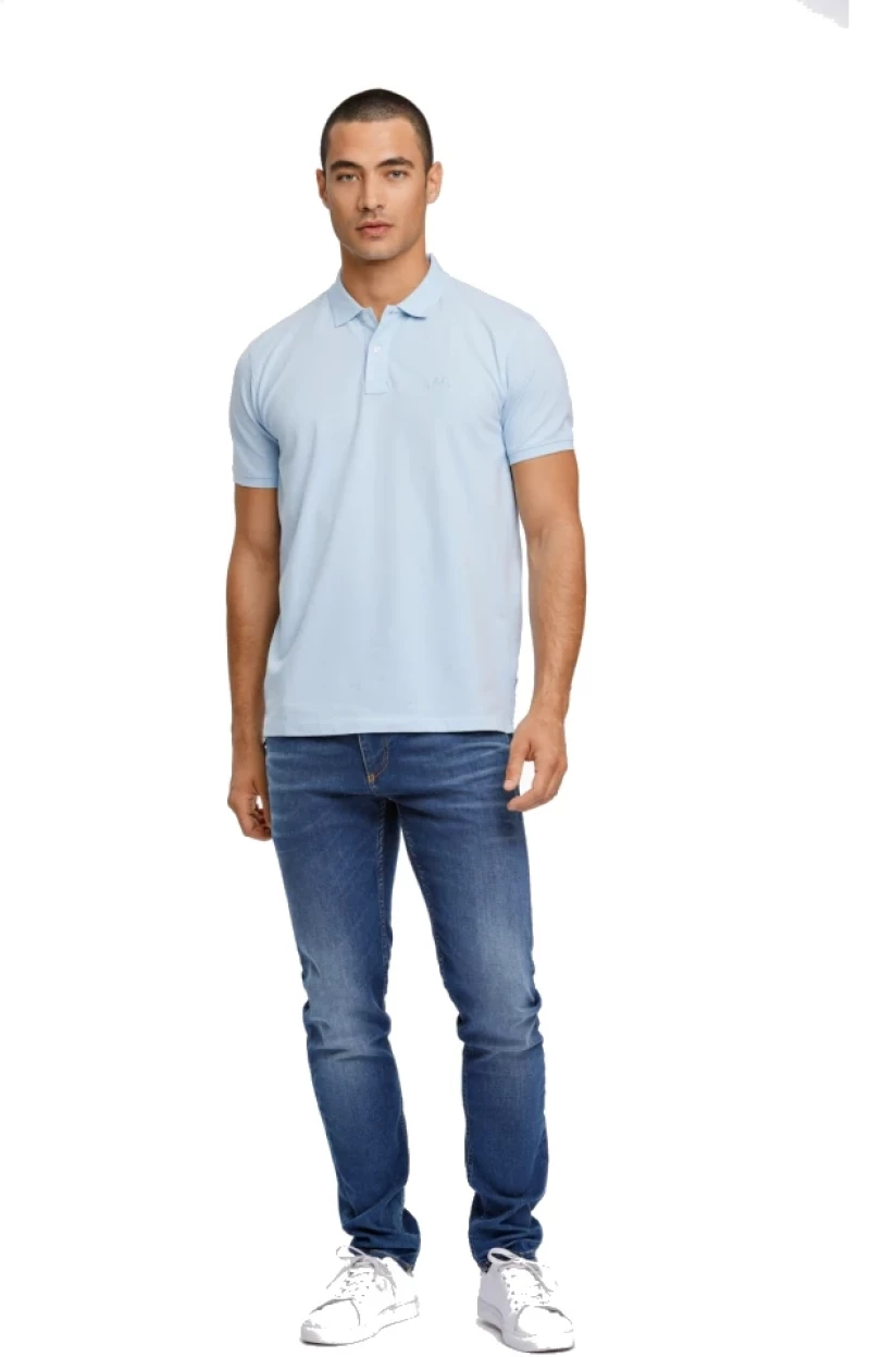 Lindbergh Men Polo Lt_Blue Stretch