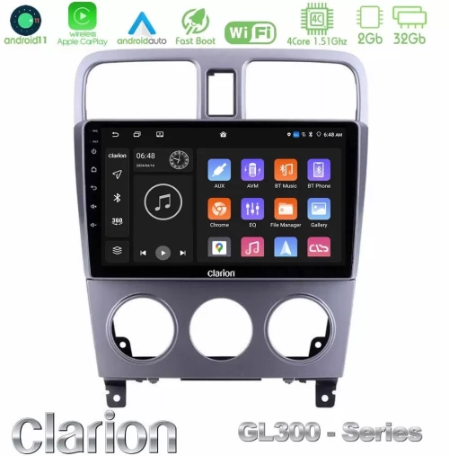 Clarion GL300 Series 4Core Android11 2+32GB Subaru Forester 2003-2007 Navigation Multimedia Tablet 9" Με Carplay & Android Auto U-GL3-SU0470