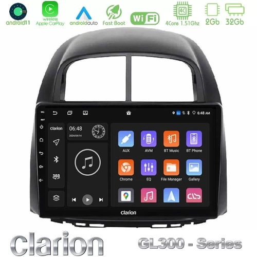 Clarion GL300 Series 4Core Android11 2+32GB Daihatsu Sirion/Subaru Justy Navigation Multimedia Tablet 10" Με Carplay & Android A U-GL3-DH0038