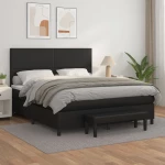 Κρεβάτι Boxspring με Στρώμα Μαύρο 180x200εκ.από Συνθετικό Δέρμα Μαύρο 3137557