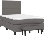Κρεβάτι Boxspring με Στρώμα Γκρι 120x190εκ. από Συνθετικό Δέρμα Γκρι 3270443