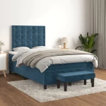 Κρεβάτι Boxspring με Στρώμα Σκούρο Μπλε 120x200 εκ. Βελούδινο Μπλε 3138077