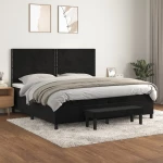 Κρεβάτι Boxspring με Στρώμα Μαύρο 200x200 εκ. Βελούδινο Μαύρο 3137805