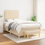 Κρεβάτι Boxspring με Στρώμα Κρεμ 120x200 εκ. Υφασμάτινο Κρεμ 3137306