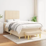 Κρεβάτι Boxspring με Στρώμα Κρεμ 120x200 εκ. Υφασμάτινο Κρεμ 3137146