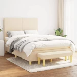 Κρεβάτι Boxspring με Στρώμα Κρεμ 140x200 εκ. Υφασμάτινο Κρεμ 3137002