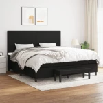 Κρεβάτι Boxspring με Στρώμα Μαύρο 200x200 εκ. Υφασμάτινο Μαύρο 3136463