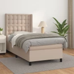 Κρεβάτι Boxspring με Στρώμα Καπουτσίνο 100x200εκ.από Συνθ.Δέρμα Καφέ 3132488