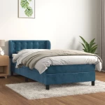 Κρεβάτι Boxspring με Στρώμα Σκούρο Μπλε 100x200 εκ. Βελούδινο Μπλε 3127719