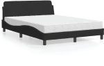 Κρεβάτι με Στρώμα Μαύρο 140x200 εκ. Βελούδινο Μαύρο 3208413