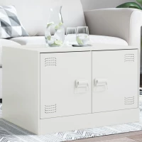 Τραπεζάκι Σαλονιού Λευκό 67 x 50 x 44 εκ. από Ατσάλι Λευκό 841732
