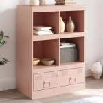 Βιτρίνα Ροζ 67x39x95 εκ. από Ατσάλι Ροζ 841800
