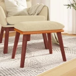 Υποπόδιο Κρεμ 45x29,5x35 εκ. Ύφασμα & Συνθετικό Δέρμα Κρεμ 341481