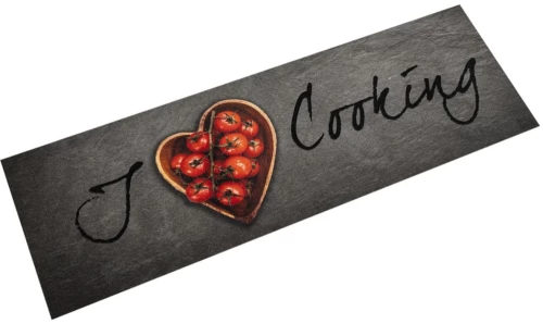 Χαλί Κουζίνας Πλενόμενο Επιγραφή Cooking 45x150 εκ. Βελούδο Γκρι 4005617