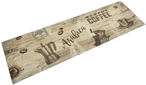 Χαλί Κουζίνας Πλενόμενο Καφέ Επιγραφή Coffee 45x150 εκ. Βελούδο Καφέ 4005578