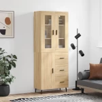 Ντουλάπι Sonoma δρυς 69,5 x 34 x 180 εκ. από Επεξεργασμένο Ξύλο Καφέ 3198484