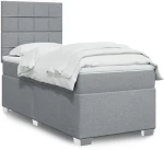 Κρεβάτι Boxspring με Στρώμα Ανοιχτό Γκρι 100x200 εκ. Υφασμάτινο Γκρι 3290399