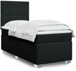 Κρεβάτι Boxspring με Στρώμα Μαύρο 100 x 200 εκ. Υφασμάτινο Μαύρο 3290394