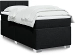 Κρεβάτι Boxspring με Στρώμα Μαύρο 100 x 200 εκ. Υφασμάτινο Μαύρο 3288101