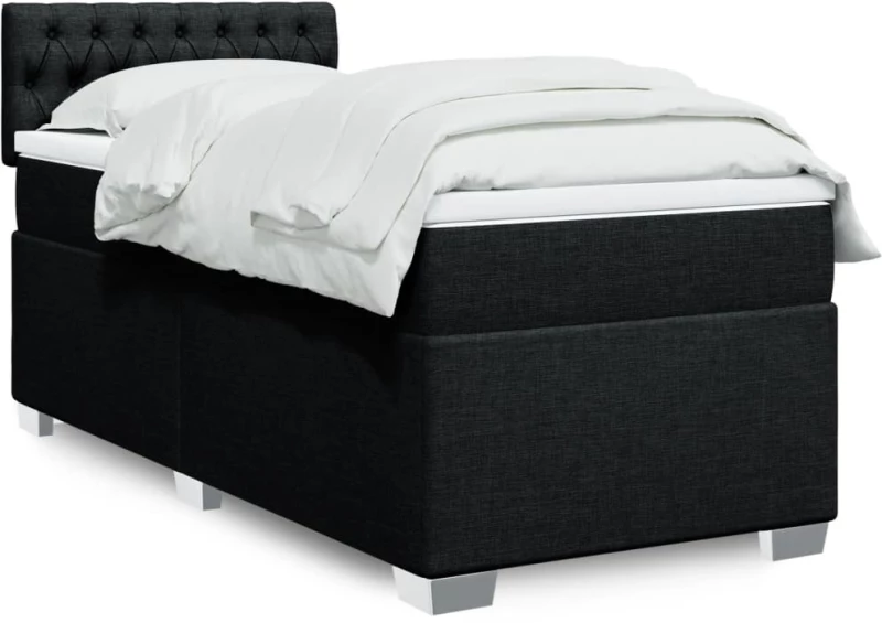 Κρεβάτι Boxspring με Στρώμα Μαύρο 80 x 200 εκ. Υφασμάτινο Μαύρο 3285724