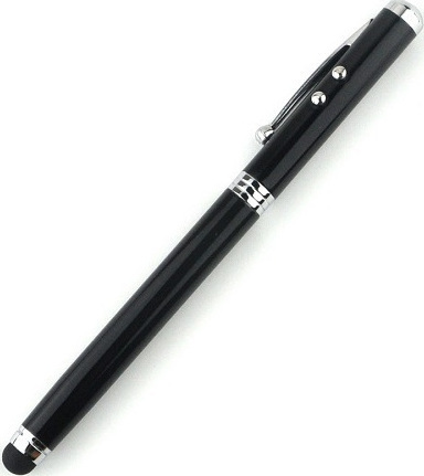 Stylus Touch Pen με Φακό 4 σε 1 Μαύρο