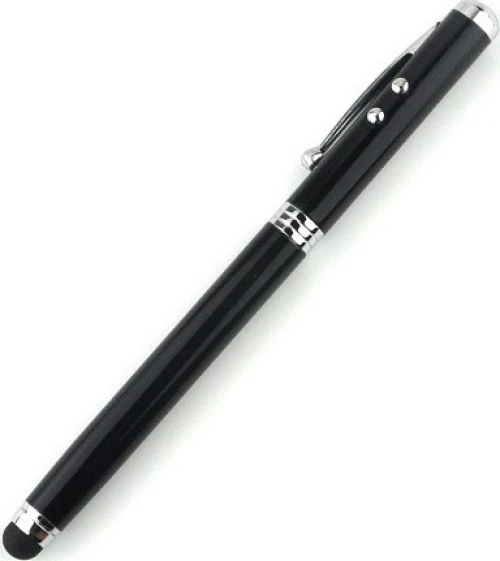 Stylus Touch Pen με Φακό 4 σε 1 Μαύρο