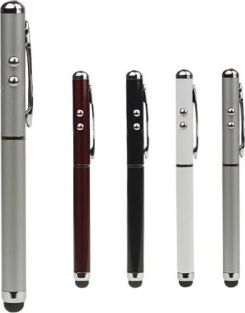Stylus Touch Pen με Φακό 4 σε 1 Μαύρο