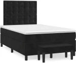 Κρεβάτι Boxspring με Στρώμα Μαύρο 120x190 εκ. Βελούδινο Μαύρο 3270495