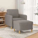 Πολυθρόνα Taupe 60 εκ. από Υφασμάτινη με Υποπόδιο μπεζ-γκρι 3201191