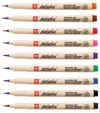 Πενάκια με μύτη πινέλο SAKURA PIGMA Colours σετ 9 τεμαχίων
