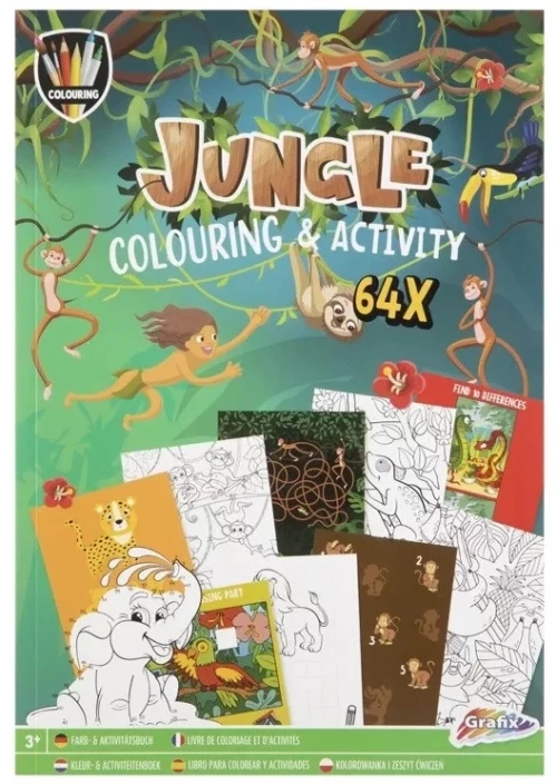 JUNGLE COLOURING & ACTIVITY BOOK