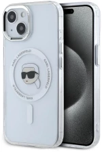 Karl Lagerfeld Θήκη IML Karl Head Metal Frame MagSafe iPhone 15 Transparent