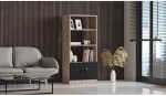 Βιβλιοθήκη ArteLibre EDGWARE Οξιά/Μαύρο Μοριοσανίδα 63.6x37.6x140cm