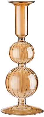 Κηροπήγιο ArteLibre Διάφανο/Μελί Γυαλί 20.5cm