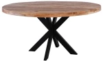 Τραπέζι LIZARD Μέταλλο/Ξύλο Φυσικό/Μαύρο Φ150cm H.78cm