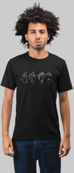 Beatles Caricature T-shirt - BLACK