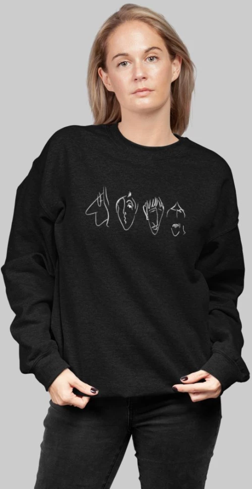 Beatles Caricature W Φούτερ - BLACK